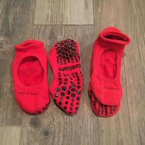 Red Pure Barre Socks
